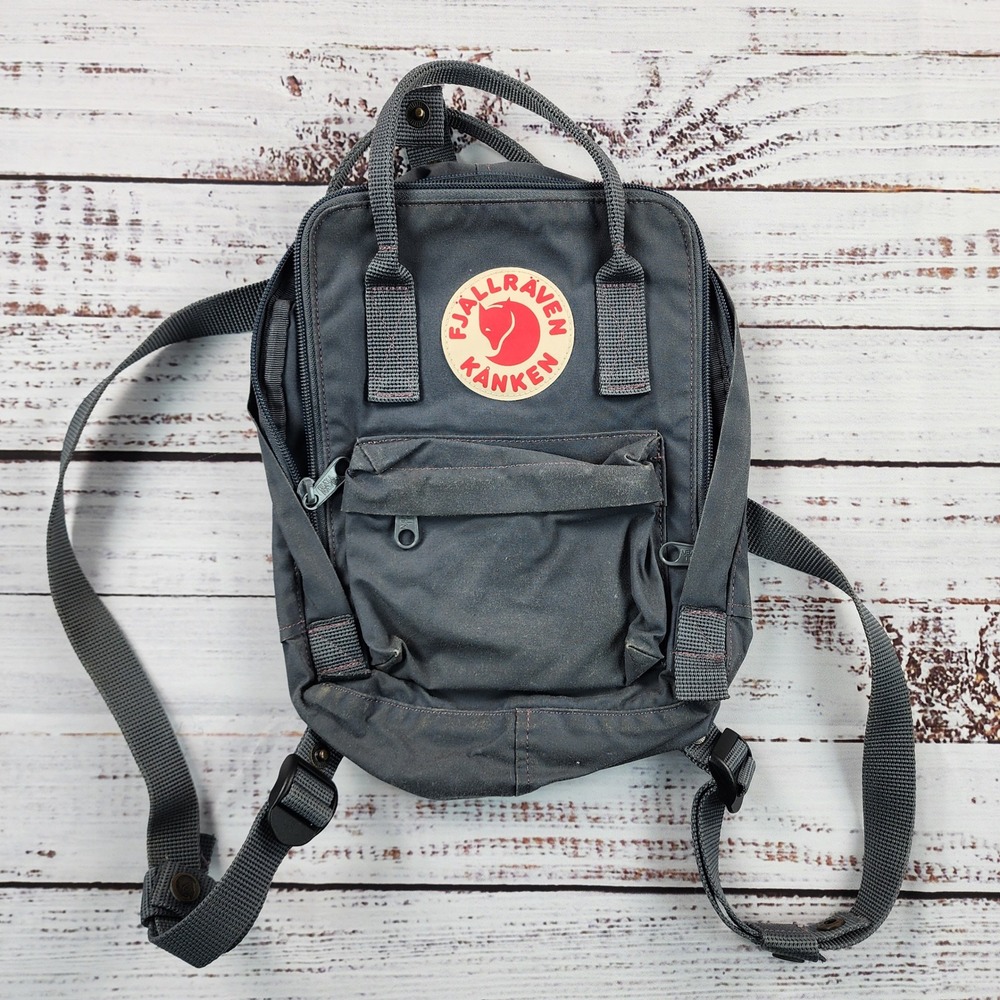 Fjallraven Kanken Mini Backpack Unisex Graphite Gray 7L Vinylon F Daypack